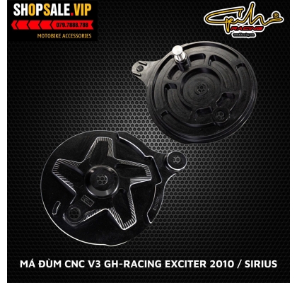 Má Đùm CNC V3 GH-Racing Exciter 2010 / Sirius ( Màu Đen )